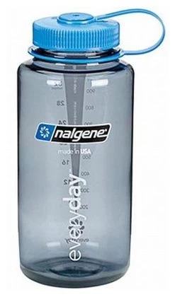 Nalgene 16oz Wide Mouth Tritan -Camping & Hiking Sale opplanet nalgene tritan 16oz w m gray w blue cap gray nal 2178 9016 main