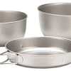 Snow Peak Titanium Cookset, 3 Piece -Camping & Hiking Sale opplanet snow peak titanium 3 piece cookset stw 001t main